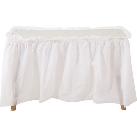 Lot de 2 nappes et jupes de table jetables en plastique, nappe imperméable de 137 cm x 274 cm et jupes de table de 4,27 m x 74 cm pour fête d'anniversaire (1/5)