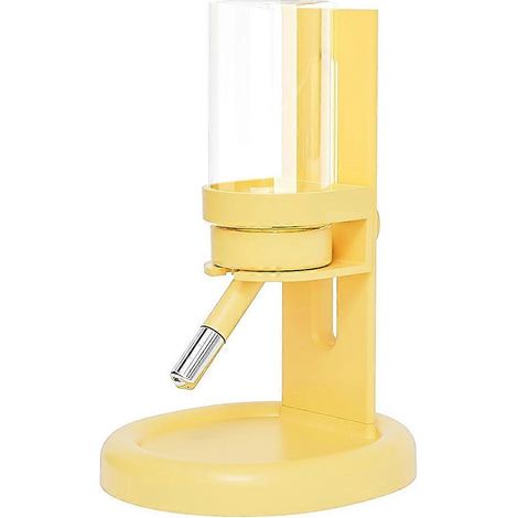 Tropffreie Wasserflasche für Hamster und Meerschweinchen mit verstellbarem Ständer, auslaufsicherer Wasserspender für Kleintiere, gelb (1/5)