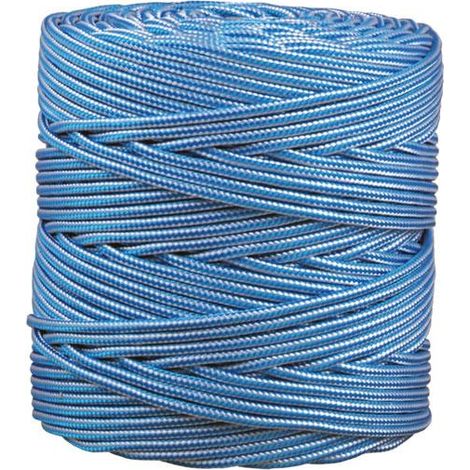 Bobina Cordon Trenzado Poli 5 mm 200 Mts blanco/Azul