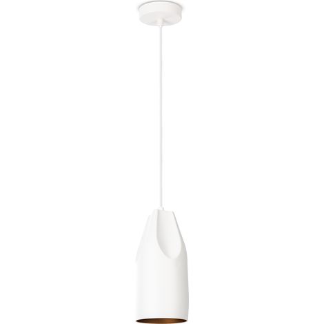 Paco Home Sospensione Soggiorno Tavolo Cucina 1,5m Cavo In Tessuto Industriale Luce a sospensione - Tipo 1, Bianco-Oro