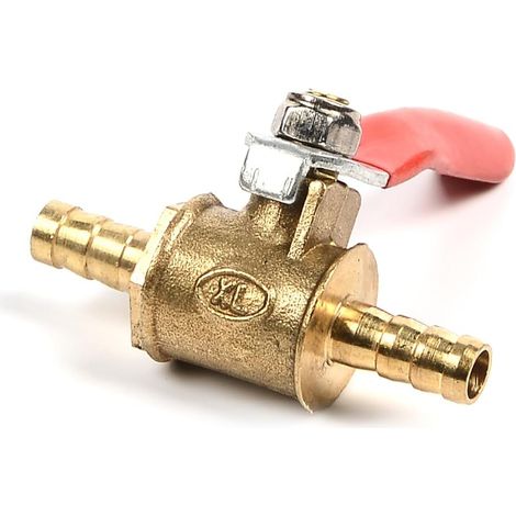 Robinet à boisseau sphérique en laiton 6 mm Vanne d'arrêt cannelée Raccord de tuyau Raccord de robinet Adaptateur pour eau, gaz, huile (1/5)