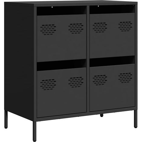 Maison Exclusive - Aparador de acero laminado en frío negro 68x39