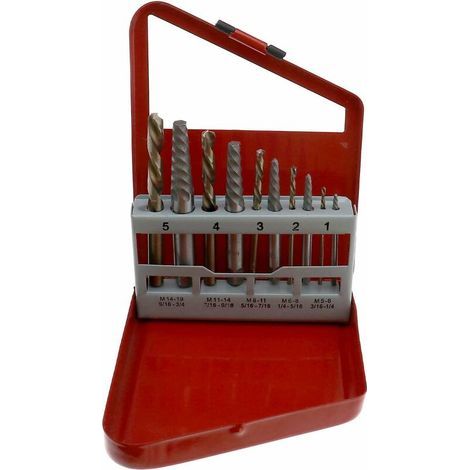 10PCS HSS Vis Extracteur Kit Cobalt Gauche Foret Percé Boulons Cassés Extracteur Outil avec Boîtier en Métal pour Enlever Cassé Endommagé Boulons (1/5)