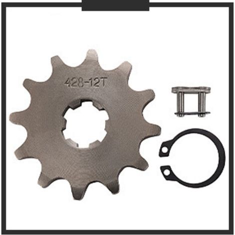 Pignon avant à 12 dents, spécification 428, petit pignon, diamètre d'alésage de 17 mm, convient aux véhicules tout-terrain, aux motos à quatre roues et aux accessoires de transmission par chaîne de mo