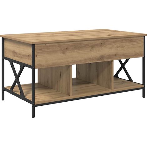 Maison Exclusive - Mesa de Café Roble artesanal 100 x 55 x 48.5 c