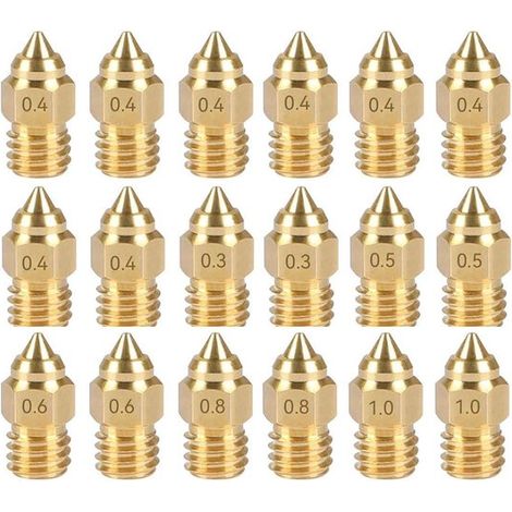 Paquete de 18 piezas con accesorios para impresoras 3D - Compatible con cabezales de impresión Ender 3 S1 CR6 SE MK con boquilla de latón (1/5)