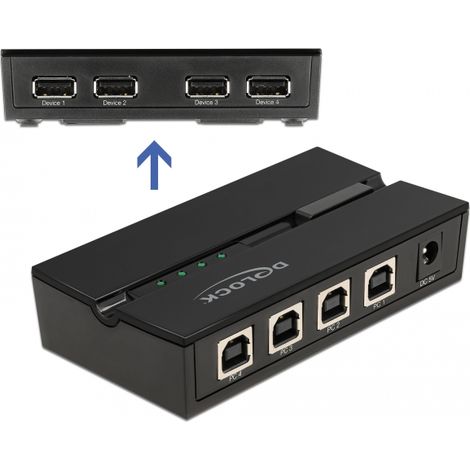 Delock Conmutador USB 2.0 de 4 PC a 4 dispositivos