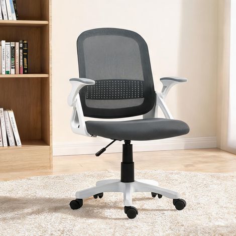 Chaise de bureau coloris gris en maille 60 x 57,5 x 101 cm (1/5)