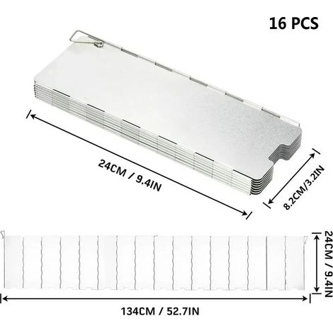 Plaques 8/9/10/12/14/16 Pare-vent pour réchaud à gaz, idéal pour le camping, les pique-niques et la cuisson en extérieur. Écran coupe-vent en alliage d'aluminium pour réchauds portables. (1/5)