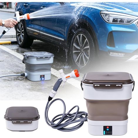 Nettoyeur Haute Pression Portable, Nettoyeur Extérieur Mobile Pliable avec Buse 5 en 1, Réservoir d'eau : 12L, Pulvérisateur à Pression électrique Multifonction pour Douche de Camping (1/5)