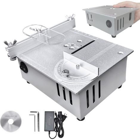 Mini scie circulaire de table, Mini scie de table électrique multifonctionnelle, 5000RPM, 0°-90°, pour bois découpe métal plastique (1/5)