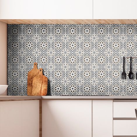 Sticker Mural Carrelage adhésif Cuisine Salle de Bain - 30 STICKERS CARRELAGES AZULEJOS AGOSTINHO - 30stickers10x10cm (1/5)