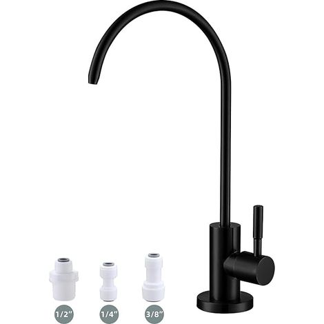 Robinet d'eau potable noir mat, filtre à eau sans plomb, installation facile pour évier de cuisine ou bar (1/5)