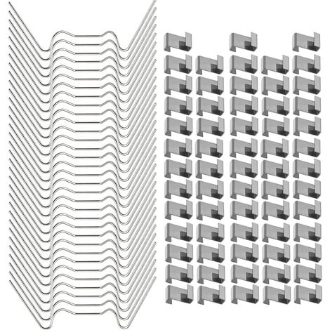 Paquete de 150 clips para acristalamiento de invernadero, con 75 clips de alambre en forma de W para acristalamiento de invernadero y 75 clips superpuestos en forma de Z para fijación de acristalamien (1/5)