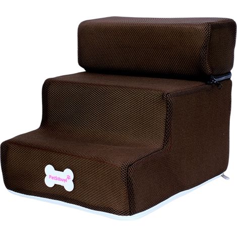 Rampe d'escalier pour animaux de compagnie avec housse amovible en tissu mesh et fermeture éclair, fond antidérapant, pour chiot (marches non incluses) (1/5)