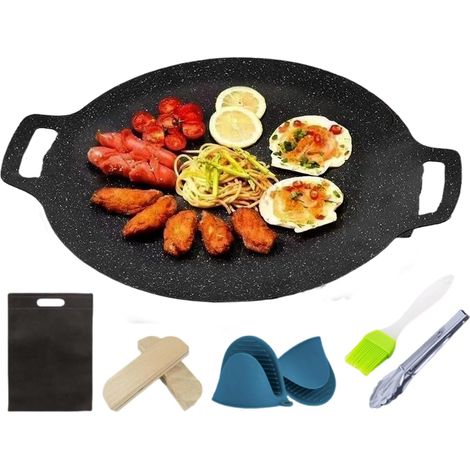 Poêle À Griller Portable Pour Camping, Poêle Ronde en Fonte (1/5)