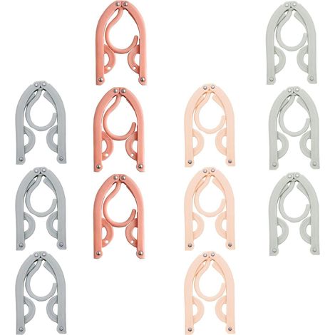 Lot de 12 cintres de voyage avec pinces, cintres portables en plastique, cintres pliables, cintres pliables magiques, cintres multifonctions (Taille (1/5)