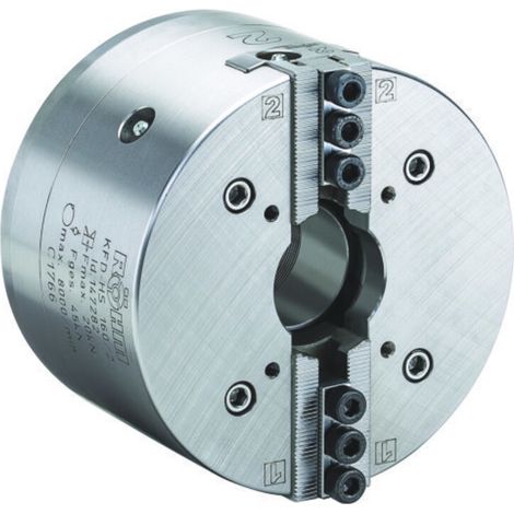 Röhm Kraftspannfutter KFD-HS 160, 2-Backen, Spitzverzahnung 90°, Zylindrische Zentrieraufnahme - 147281 (1/4)