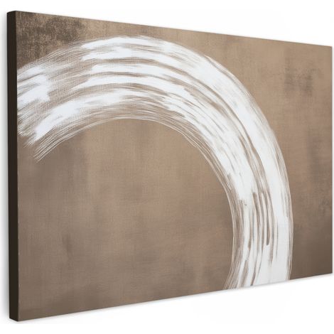 TABLEAU SUR TOILE Peinture - Marron - Japandi Toile Peinture Grand Format XXL 150x100 cm