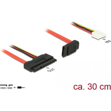 Delock cable sata de 6 gb/s hembra de 7 contactos + alimentaciÃ³n hembra de 4 contactos para disquete (5 v + 12 v)  sata de 22 contactos hembra recto