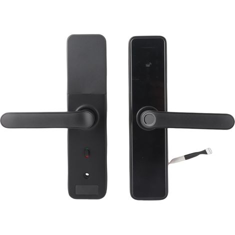 Serrure connectée WiFi Tuya biométrique en alliage de zinc avec déverrouillage par empreinte, code et carte pour porte intérieure (1/5)