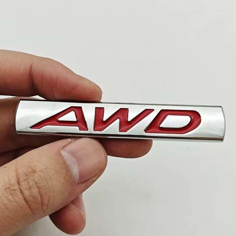 (CT AWD Chrome Rouge) - Nouveau logo AWD en métal 3D pour carrosserie, emblème compatible avec Mazda 3, CX-5, RX-8 et RX-5. Accessoires auto. (1/5)