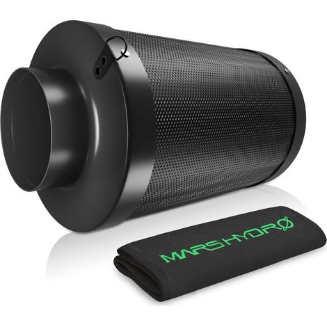 Mars Hydro – Filtre à air rechargeable 4 pouces – Contrôle des odeurs pour tentes de culture – Charbon de bois vierge australien – Préfiltre inclus