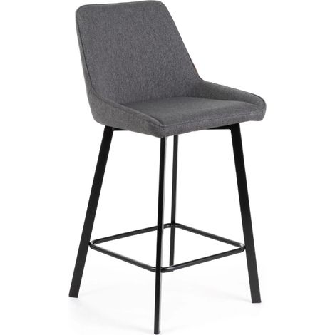 Fynn, Set di 2 sgabelli in tessuto grigio scuro (50cm X 44cm H. 94cm) (1/5)