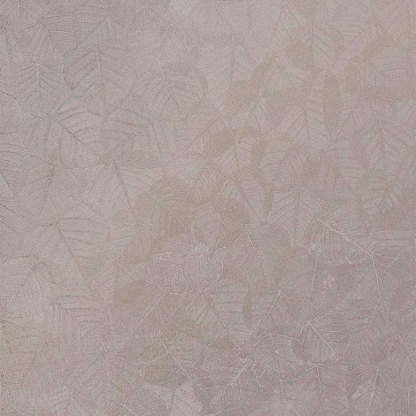 Papier peint feuillage texturé rose grisé (1/2)