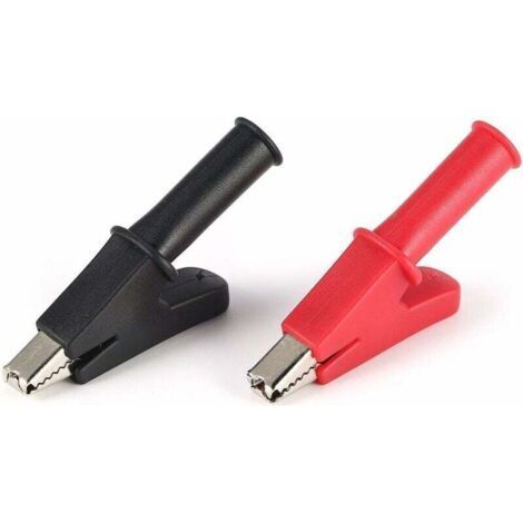 2 Complete Protective Clips Alligator Clips Alligator Clip for Multimeter Tester Black Red (1/4)