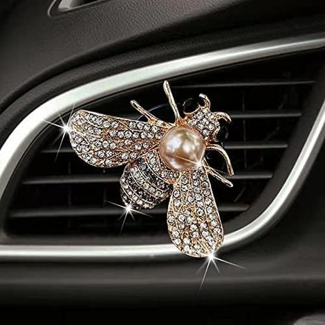 Diffuseur de parfum pour voiture en forme d abeille cristal avec clip brillant décoration intérieure automobile pour femme