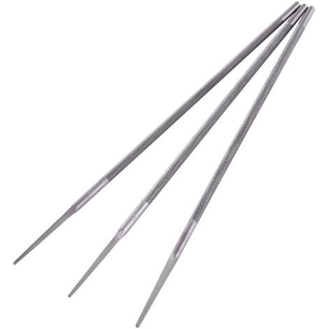 Lot de 3 limes à chaîne rondes en acier à roulement pour affûtage (4,8 mm)