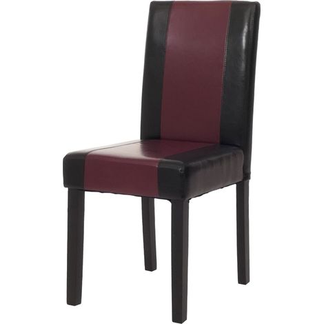 [NUNCA USADO] Littau silla de comedor, silla de cocina, piel sintética, negro/rojo, patas oscuras