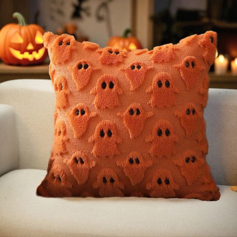 Taies d'oreiller Halloween, les chambres et les salons, douces et moelleuses, orange, 45 x 45 cm, douces et moelleuses . (1/5)