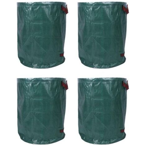 Paquet de 4 sacs à déchets de jardin réutilisables Sac à feuilles de jardin de grande capacité (1/4)