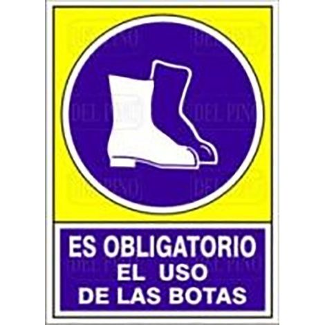 señal 602 plast.420x297 ''obli.uso botas'' es obligatorio el uso de las botas (1/2)