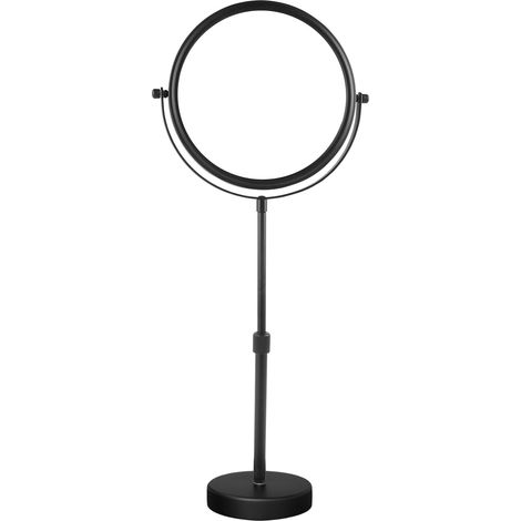 Miroir de Table réglable en Hauteur sur Pied Miroir grossissant 5 x Miroir de Rasage pivotant sur Pied Double Face Ø 20 cm (1/5)