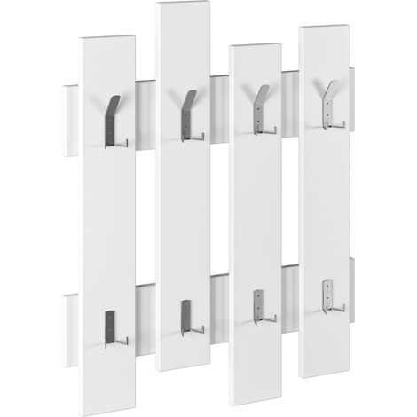 Wandgarderobe aus Holz "Wave" - 64 x 4 x 79 cm - Weiß