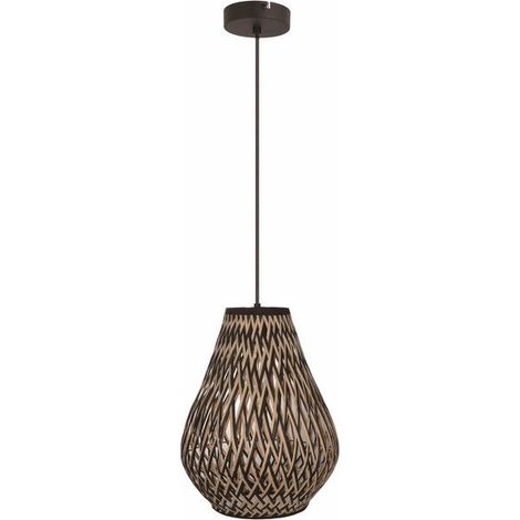 Suspension boho bambou noire Ø30 E27 Carmina Reality (1/3)