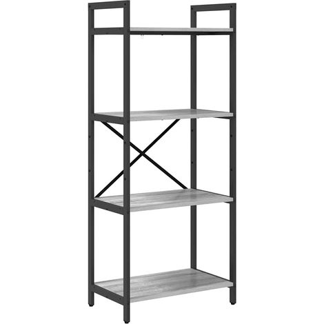 vidaXL Bookshelf 4-Tier 56 x 34 x 133.5 cm Engineered Wood Grey Sonoma (1/5)