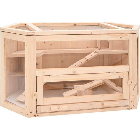 Hamsterkäfig 80x40x43 cm Massivholz Tanne