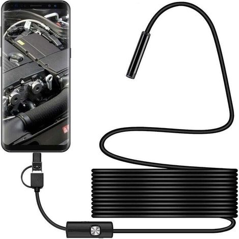 Dévoilez les mystères dissimulés avec notre Caméra endoscope Android réglable à objectif 7 mm - Étanche, parfaite pour inspecter les tuyaux et serpents sur une distance de 5 mètres (1/4)