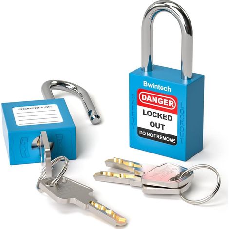 Sicherheitsvorhängeschloss 38mm blau für Lockout Tagout, 2 Stück