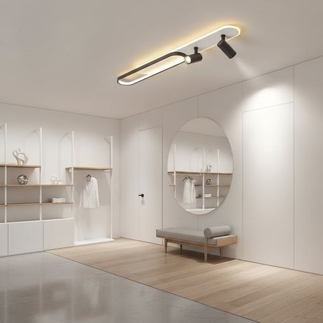 Lustre LED avec Projecteur Reglable 70W Lumiere Reglable Noir (1/5)