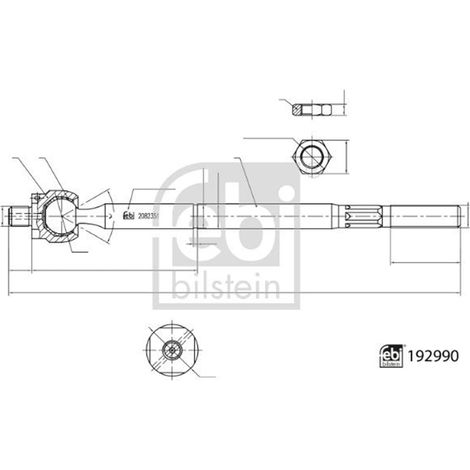Barra de acoplamiento lateral (sin extremo) FEBI BILSTEIN FE192990