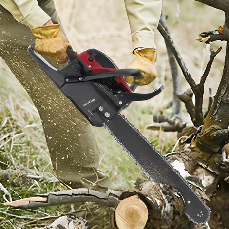 2-Takt 58CC 2400W 20 Zoll Handheld Drahtlose Benzin Kettensäge Antriebskopf Pneumatische Kettensäge Portable Benzin Kettensäge für Garten Schnitt Waldfall (1/5)