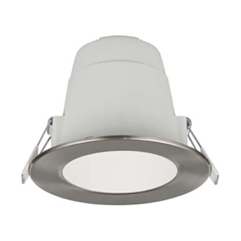Einbauleuchte Wohnzimmerlampe Metall Nickel matt Farbwechsler grau LED D 11 cm