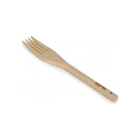 Tenedor de madera ibili round handle ergonómico sin rayas 30 cm