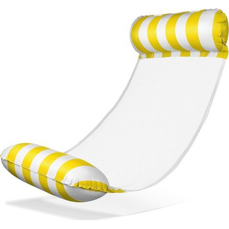 Multifunctional 4-in-1 floating pool hammock with net frame and inflatable chair, suitable for adults and children, yellow. (1/4)