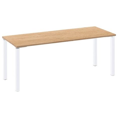 Bureau droit 180 cm chêne clair - piètement blanc Exprim - Maxiburo (1/4)